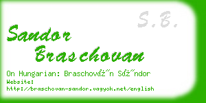 sandor braschovan business card